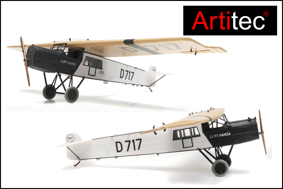 Artitec 387.437, EAN 8719214087630: H0 Fokker-Grulich F.II Luft Hansa Fertigmodell