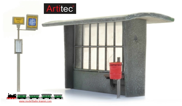 Artitec 387.453, EAN 8720168700179: H0 Bushaltestelle ab den 60er Jahren Fertigmodell