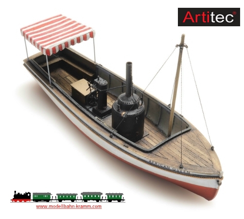 Artitec 387.461, EAN 8720168700223: H0 Dampfbarkasse Wasserlinie African Queen Fertigmodell
