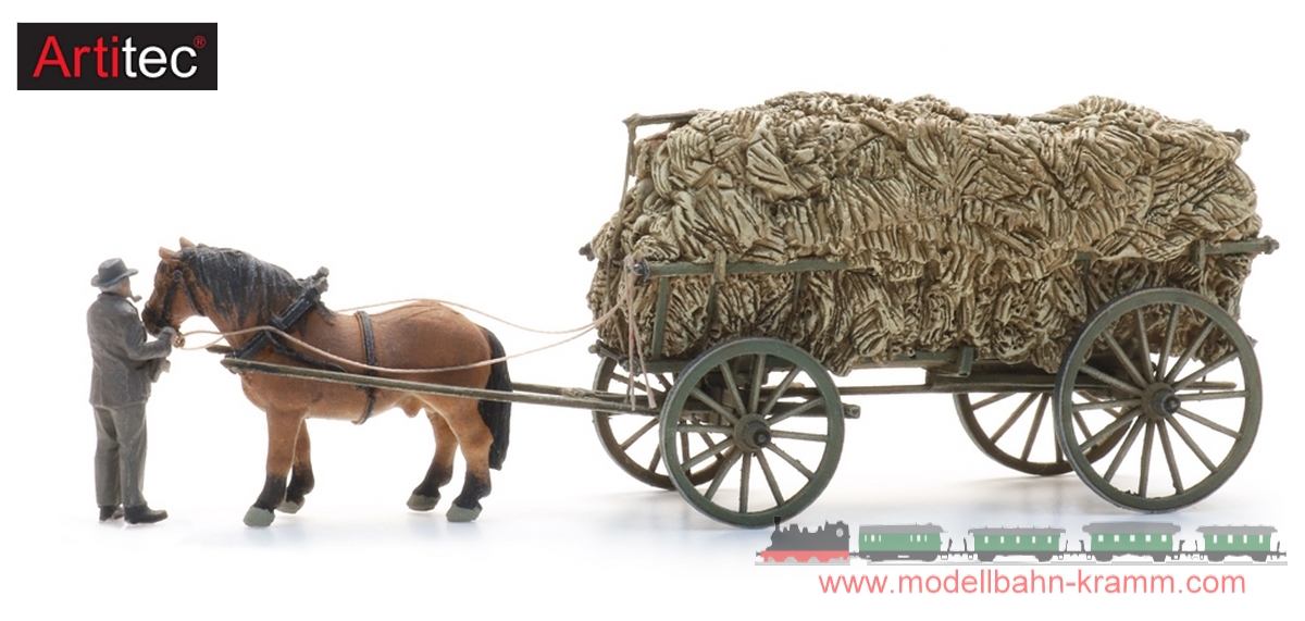 Artitec 387.619, EAN 8720168709127: Leiterwagen Heuernte mit Pferd und Figur, Fertigmodell