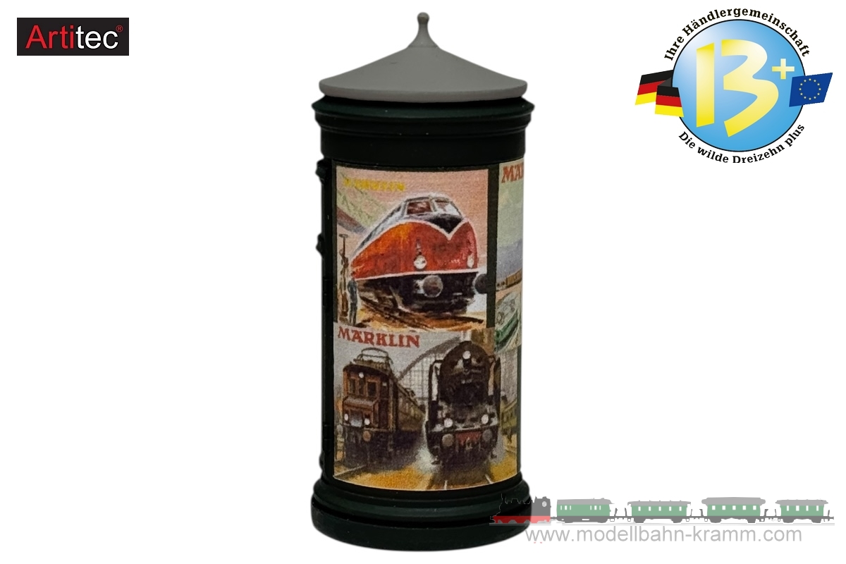 Artitec 387.635, EAN 8721098320895: H0 runde Plakatsäule/Litfaßsäule, Fertigmodell