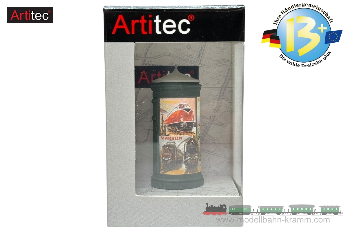 Artitec 387.635, EAN 8721098320895: H0 runde Plakatsäule/Litfaßsäule, Fertigmodell