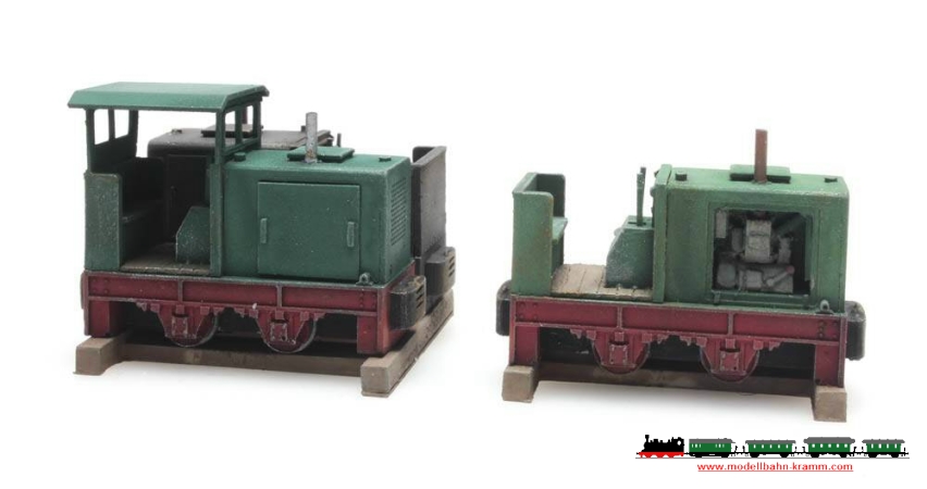 Artitec 487.801.59, EAN 8719214083335: H0 Ladegut: Drei Trümmerbahn Windhoff Schmalspur Lokomotiven Fertigmodell