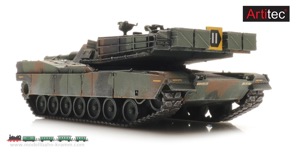 Artitec 6870140, EAN 8719214080013: H0 US M1A1 Abrams, NATO camo Train load Fertigmodell
