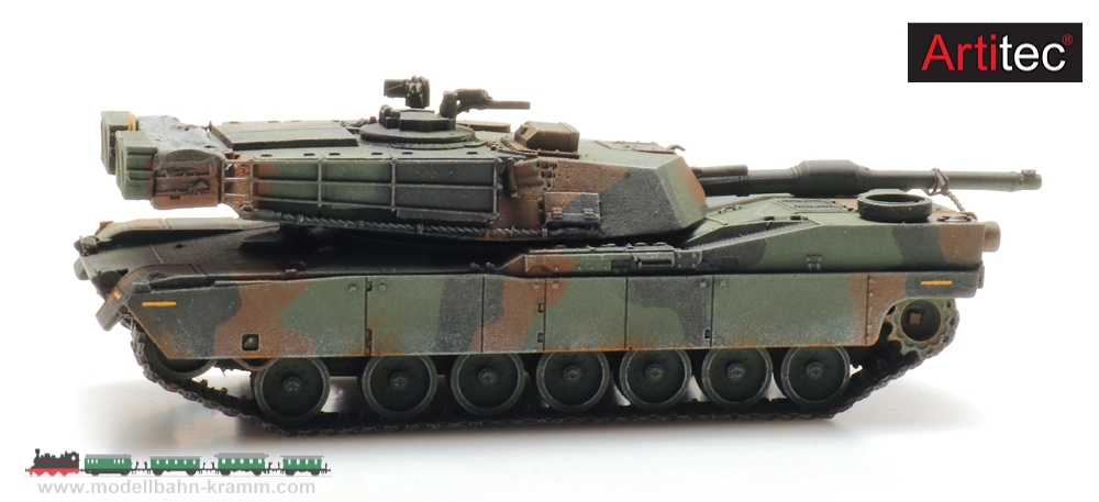 Artitec 6870140, EAN 8719214080013: H0 US M1A1 Abrams, NATO camo Train load Fertigmodell