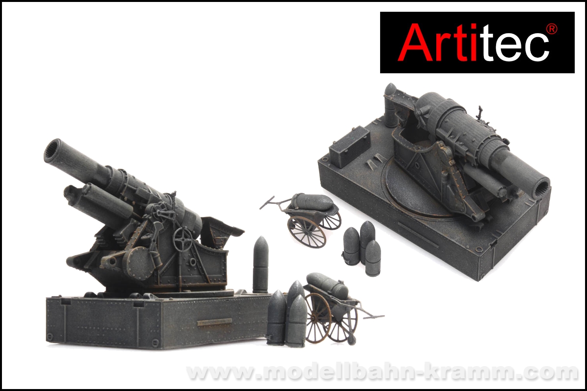 Artitec 6870254, EAN 8719214085810: H0 WWII Wehrmacht Skoda 30,5 cm M1916 Fertigmodell