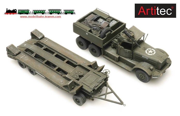 Artitec 6870280, EAN 8719214087821: H0 M19 Diamond T with trailer US Army, Fertigmodell