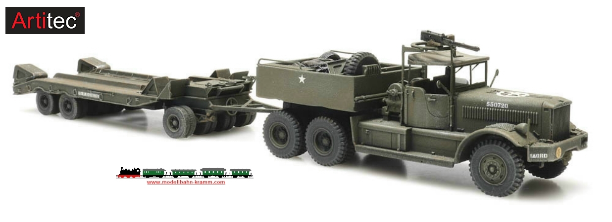 Artitec 6870280, EAN 8719214087821: H0 M19 Diamond T with trailer US Army, Fertigmodell