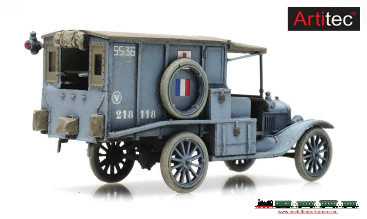 Artitec 6870309, EAN 8719214088019: H0 WWI Armée de terre T-Ford Ambulance Fertigmodell