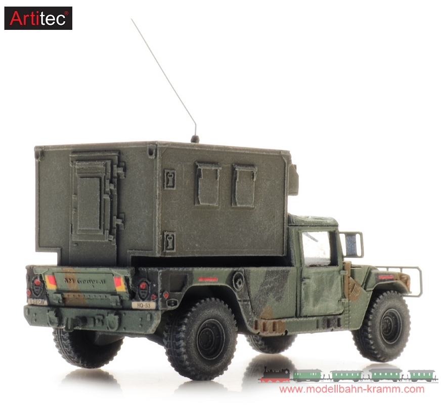 Artitec 6870553, EAN 8720168705525: H0 US Humvee Camo Shelter TK-HQ Unit, Fertigmodell