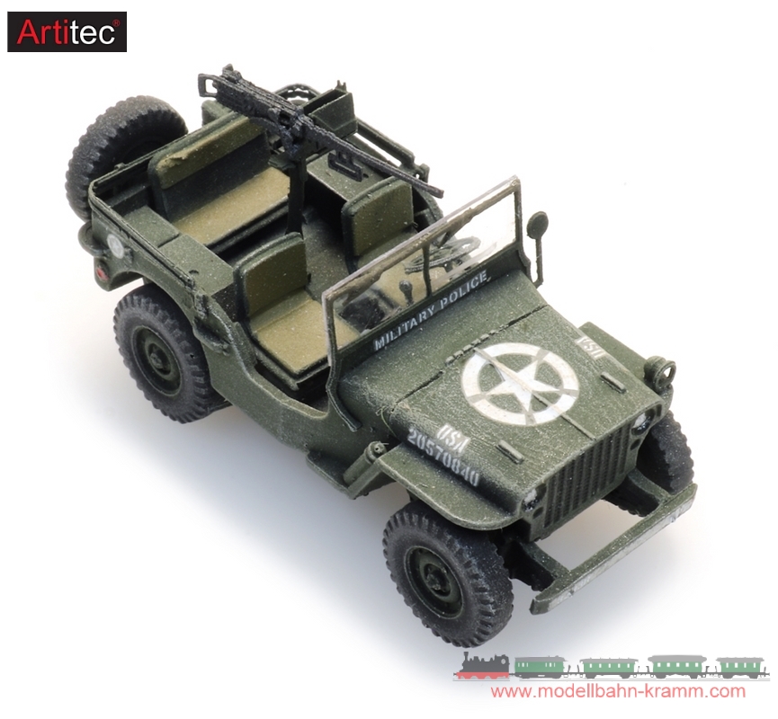 Artitec 6870580, EAN 8720168705792: H0 US Willys jeep MP, Fertigmodell