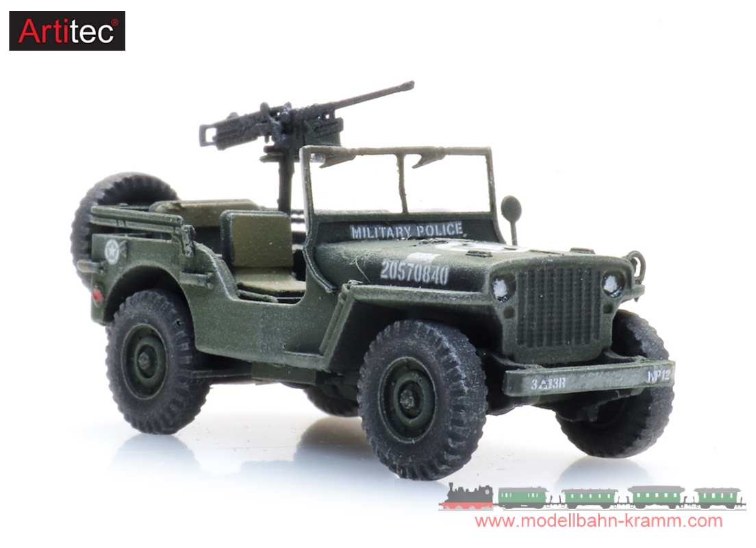 Artitec 6870580, EAN 8720168705792: H0 US Willys jeep MP, Fertigmodell