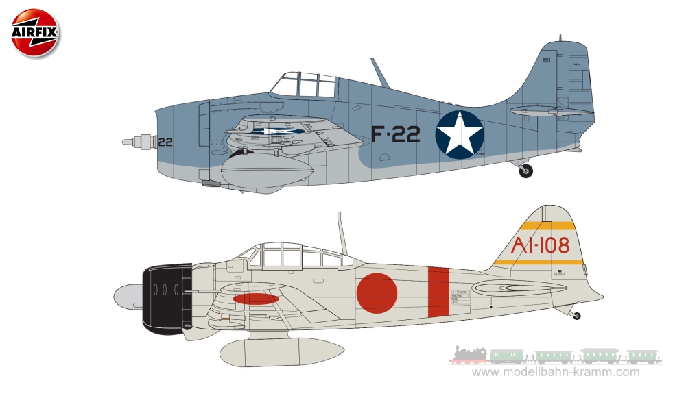 Airfix 50184, EAN 5055286672149: 1:72 Bausatz, Dogfight Doubles Grumman F4F-4 Wildcat / Mitsubishi Zero