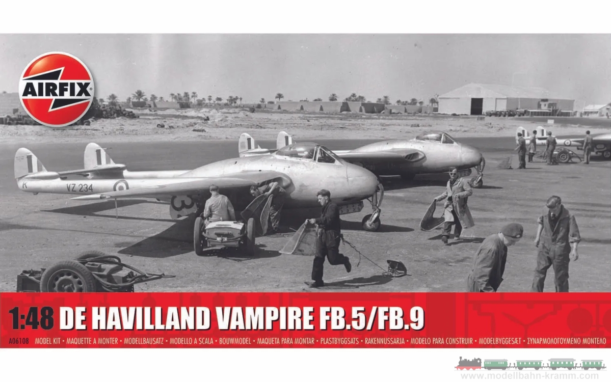 Airfix A06108, EAN 5063129001476: 1/48 De Havilland Vampire FB.5/FB.9