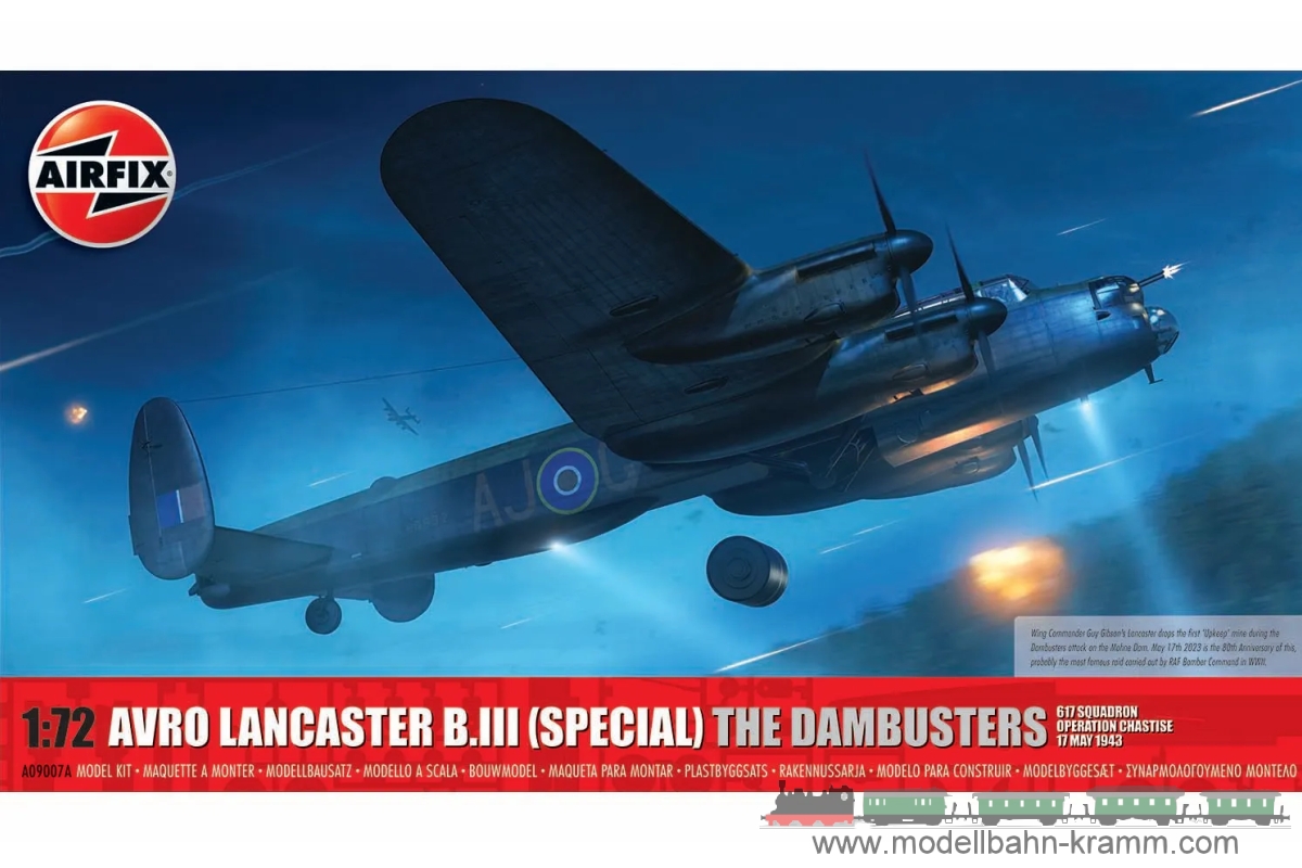 Airfix A09007A, EAN 5063129001360: 1/72 Avro Lancaster B.III, the dambusters