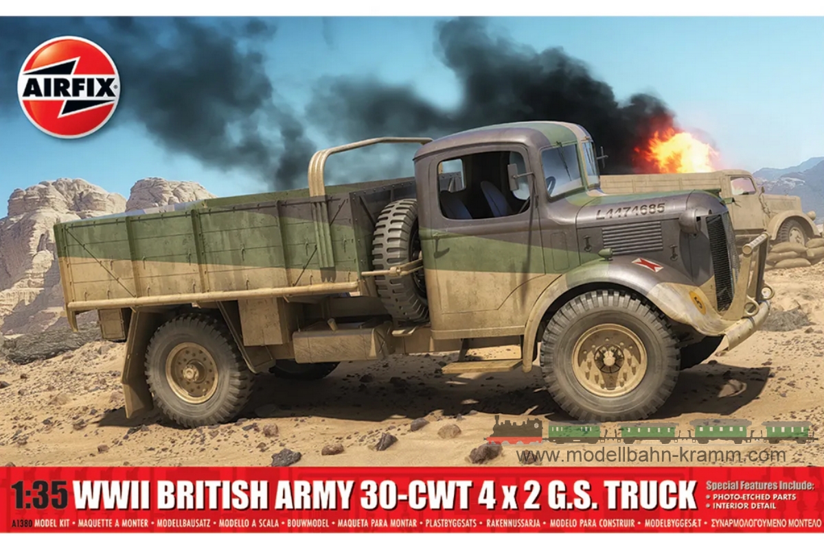 Airfix A1380, EAN 5063129001674: 1/35 WWII British Army 30-cwt 4x2 GS Truck