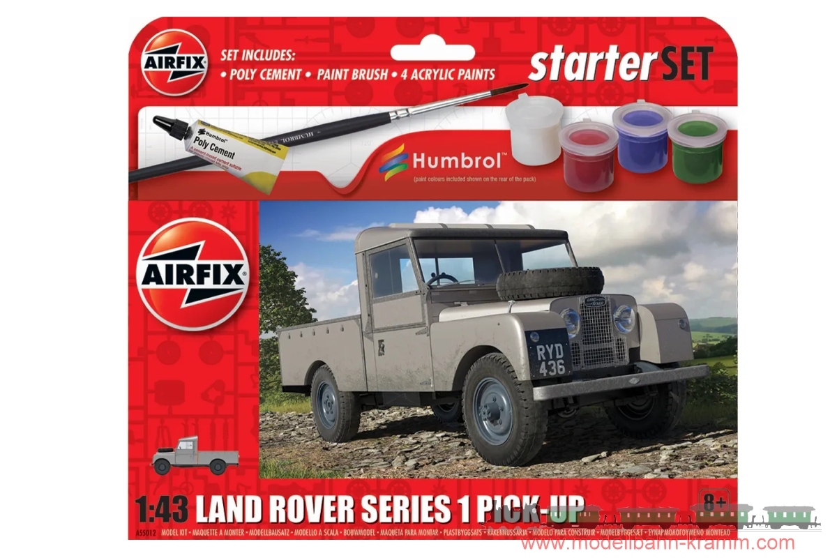 Airfix A55012, EAN 2000075652843: 1:43 Starter Set Land Rover Series 1