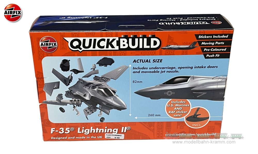 Airfix J6040, EAN 2000075305374: Steckbausatz QuickBuild F-35 Lightning