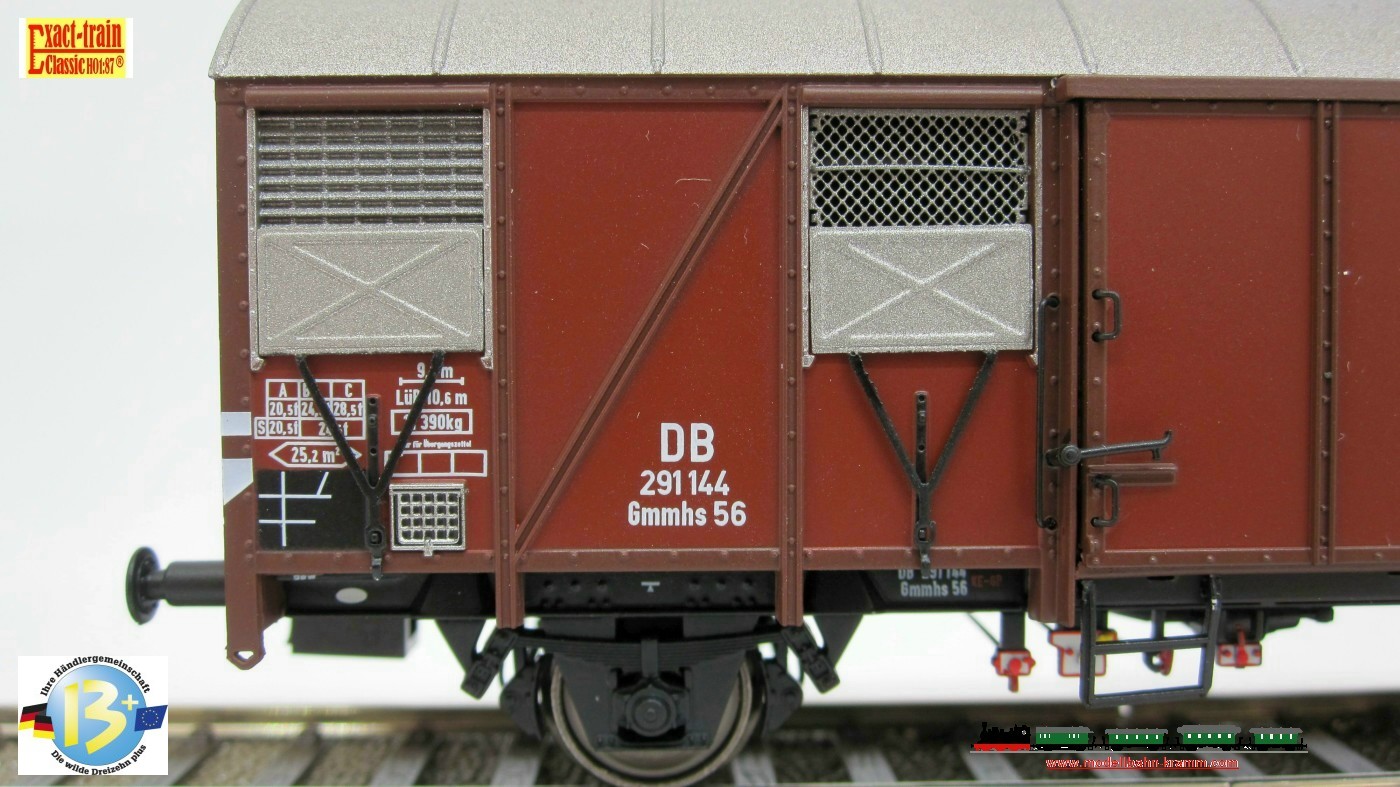 Exact-train 20994, EAN 2000075655936: H0 gedeckter Güterwagen mit Aluminium Luftklappen