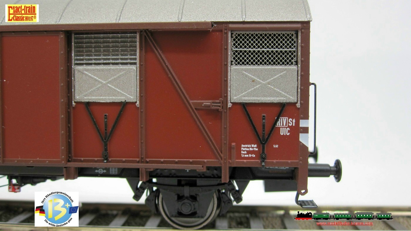 Exact-train 20994, EAN 2000075655936: H0 gedeckter Güterwagen mit Aluminium Luftklappen