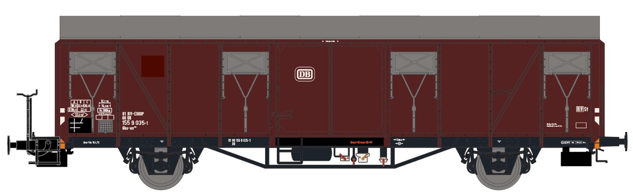 Exact-train 23103 DB gedeckter Güterwagen Gbs-uv 254 Ep.4