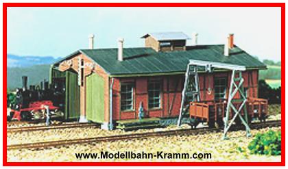 Auhagen 11355, EAN 4013285113552: H0 Lokschuppen für Schmalspurbahnen mit Bockkran