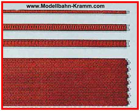 Auhagen 41205, EAN 4013285412051: H0 Ziegelmauern mit Zahnfriesvarianten rot