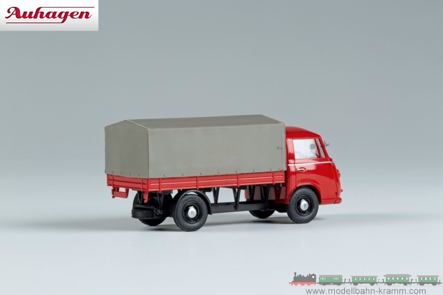 Auhagen 66022, EAN 4013285660223: Flatbed truck with tarpaulin light red