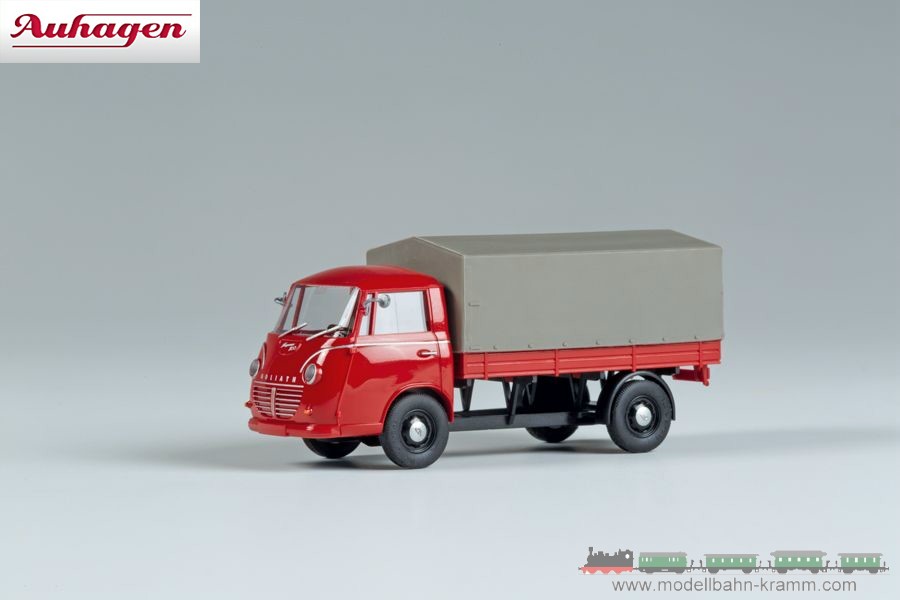 Auhagen 66022, EAN 4013285660223: Flatbed truck with tarpaulin light red