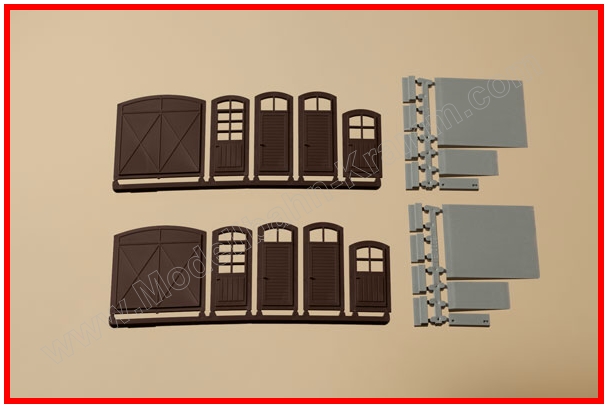 Auhagen 80251, EAN 4013285802517: H0 Tore und Türen braun, Stufen, Rampen