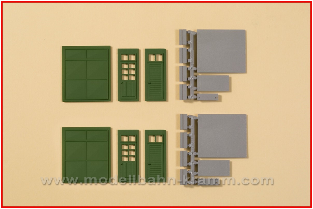 Auhagen 80256, EAN 4013285802562: H0 Tore und Türen grün, Stufen, Rampen