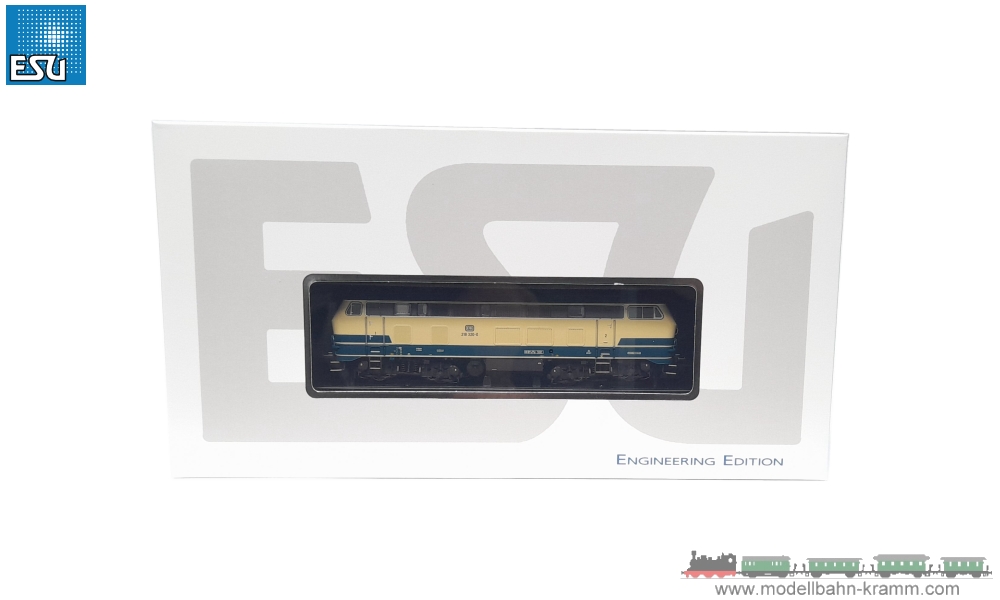 ESU 31011, EAN 4044645310113: H0 DC und AC Diesellok BR 218 320, ozeanblau/beige, Epoche IV der DB