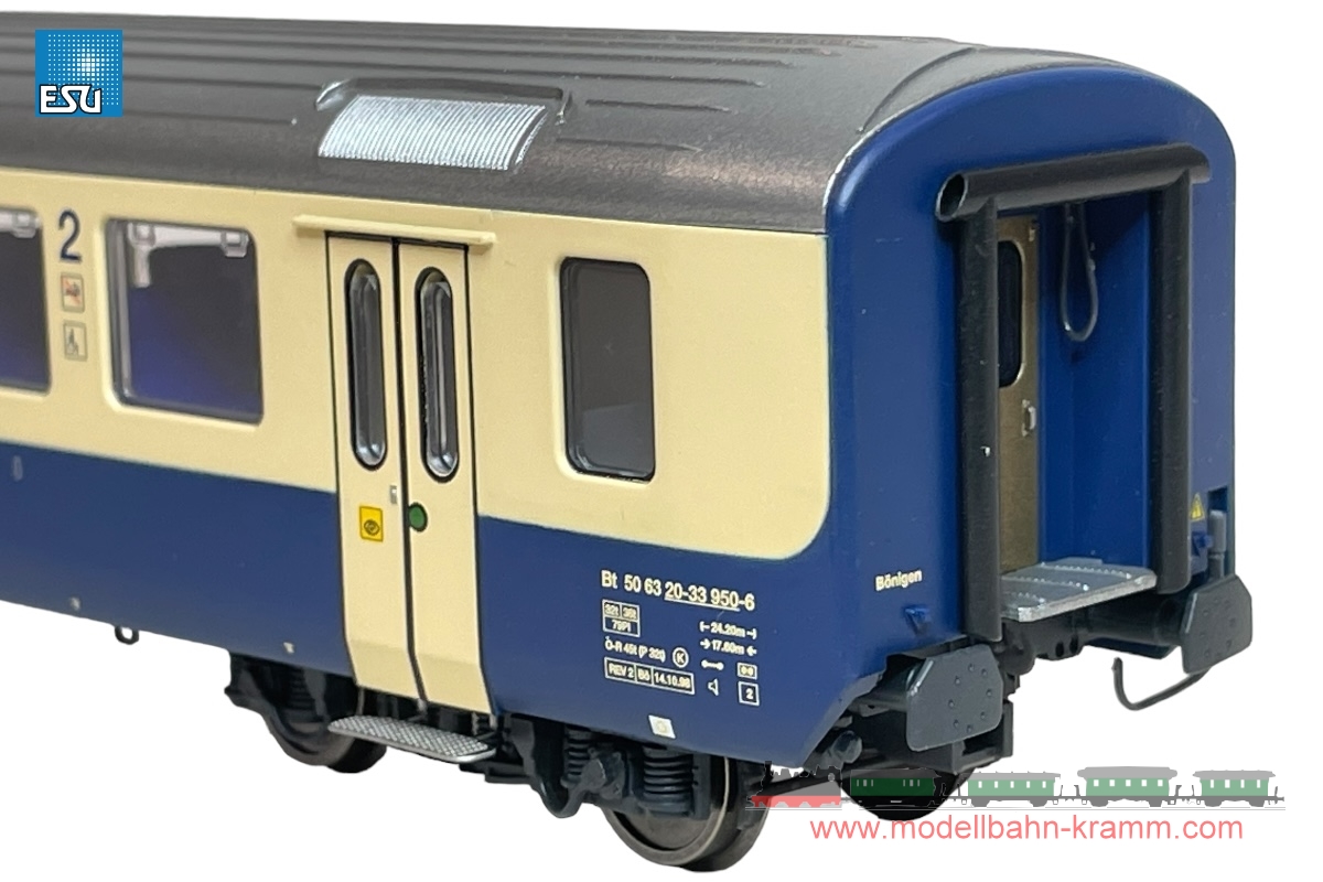 ESU 36667, EAN 4044645366677: H0 AC/DC BLS Steuerwagen BT950 blau creme BLS Lötschbergbahn