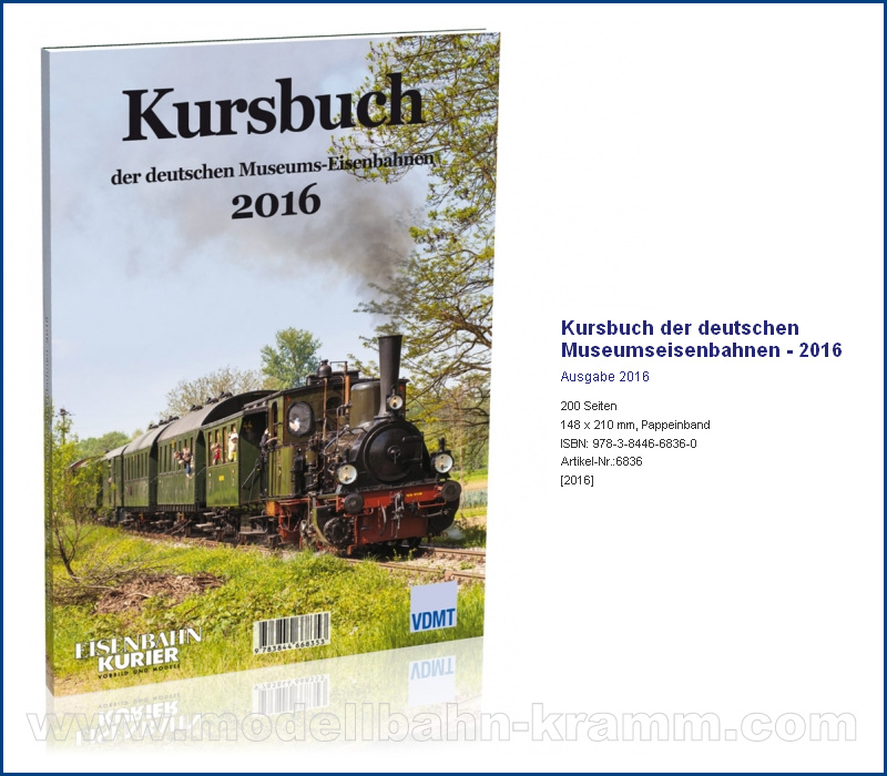 Eisenbahn-Kurier 6836, EAN 2000008641500: Museumsbahn Kursbuch 2016