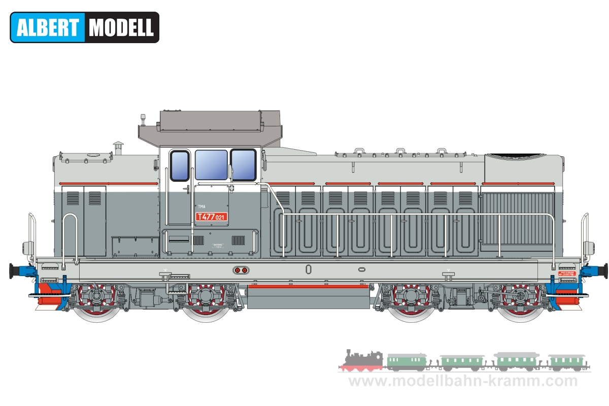 Albert Modell 080005, EAN 2000075522573: H0 analog TMA Diesellok T477 021, Epoche IV