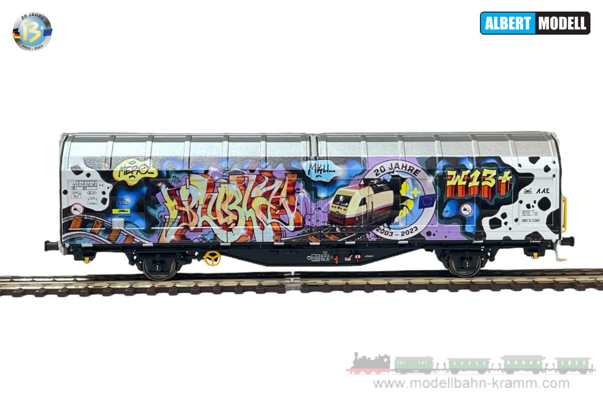 Albert Modell 245042, EAN 4250528622925: H0 DC Schiebewandwagen Hbbillns, SBB, Ep.VI, Graffiti Edition ´20 Jahre w13plus´