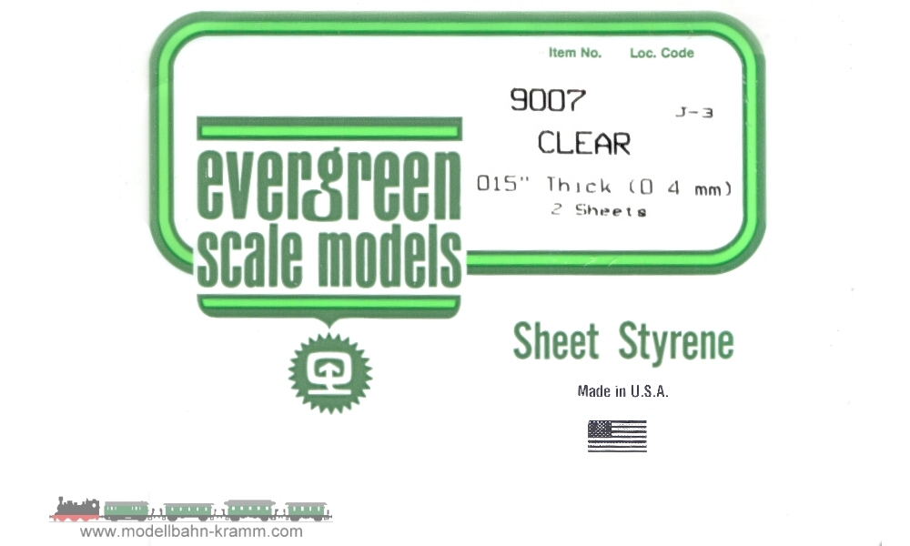 Evergreen 509007, EAN 787026090078: 2 Platten, transparent, 150mm x 300mm x 0,38mm