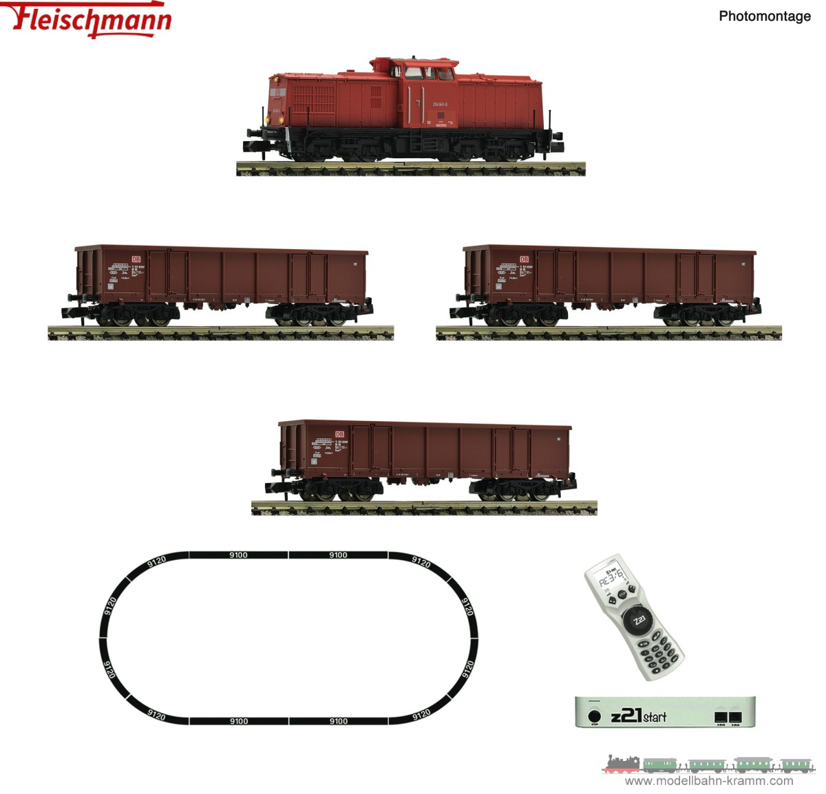 Fleischmann 5170005, EAN 4005575261739: N z21 start Digitalset: Diesellokomotive BR 204 mit Güterzug, DB AG V-VI