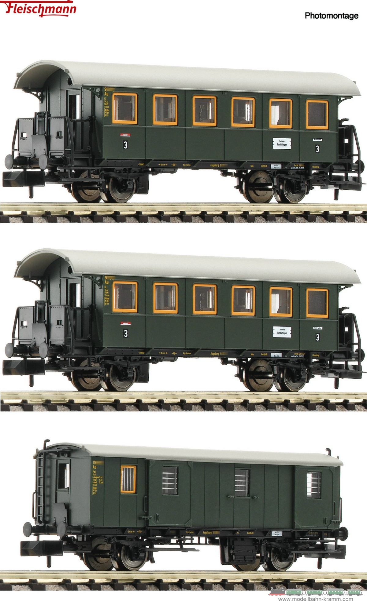 Fleischmann 6260023, EAN 4005575260633: N 3-tlg. Set: Personenzug, DB III