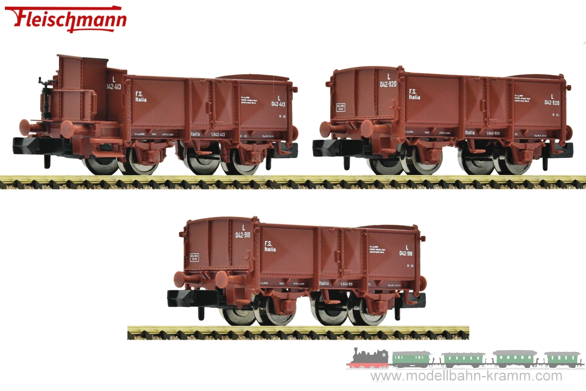 Fleischmann 6660034, EAN 4005575260626: N 3-tlg. Set: Offene Güterwagen FS II-III