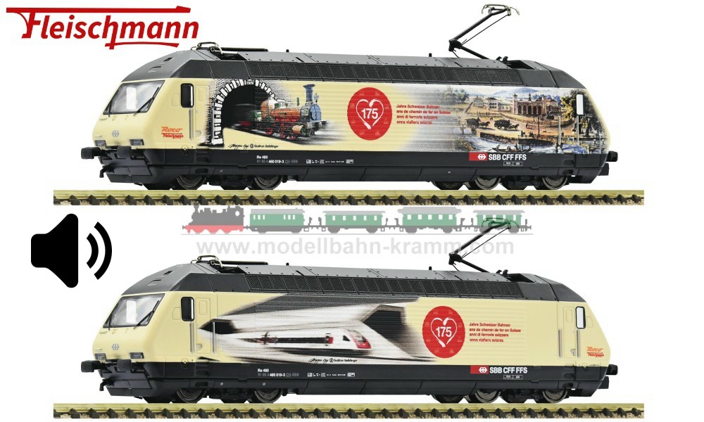 Fleischmann 731369, EAN 4005575258463: N Sound E-Lok Re 460, 175 Jahre Schweizer Bahnen SBB