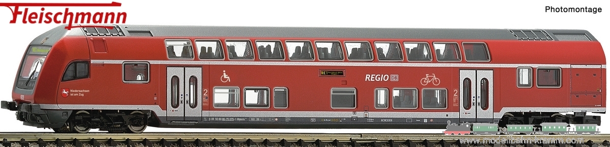 Fleischmann 862086, EAN 4005575256698: N Doppelstock-Steuerwagen 2. Klasse, DBAG