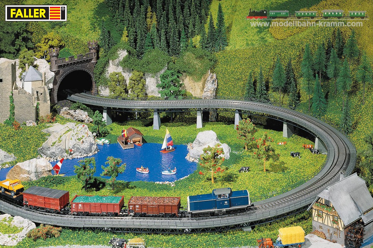 Modellbahn-Kramm: Faller 120471 H0 Auf-/Abfahrt komplett,R 2, only