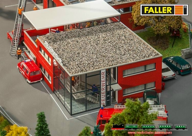 FALLERファーラー H0 警察署 fa130910 Modellbahn-Kramm: Faller 130160 H0 Modern fire station, only €115,99