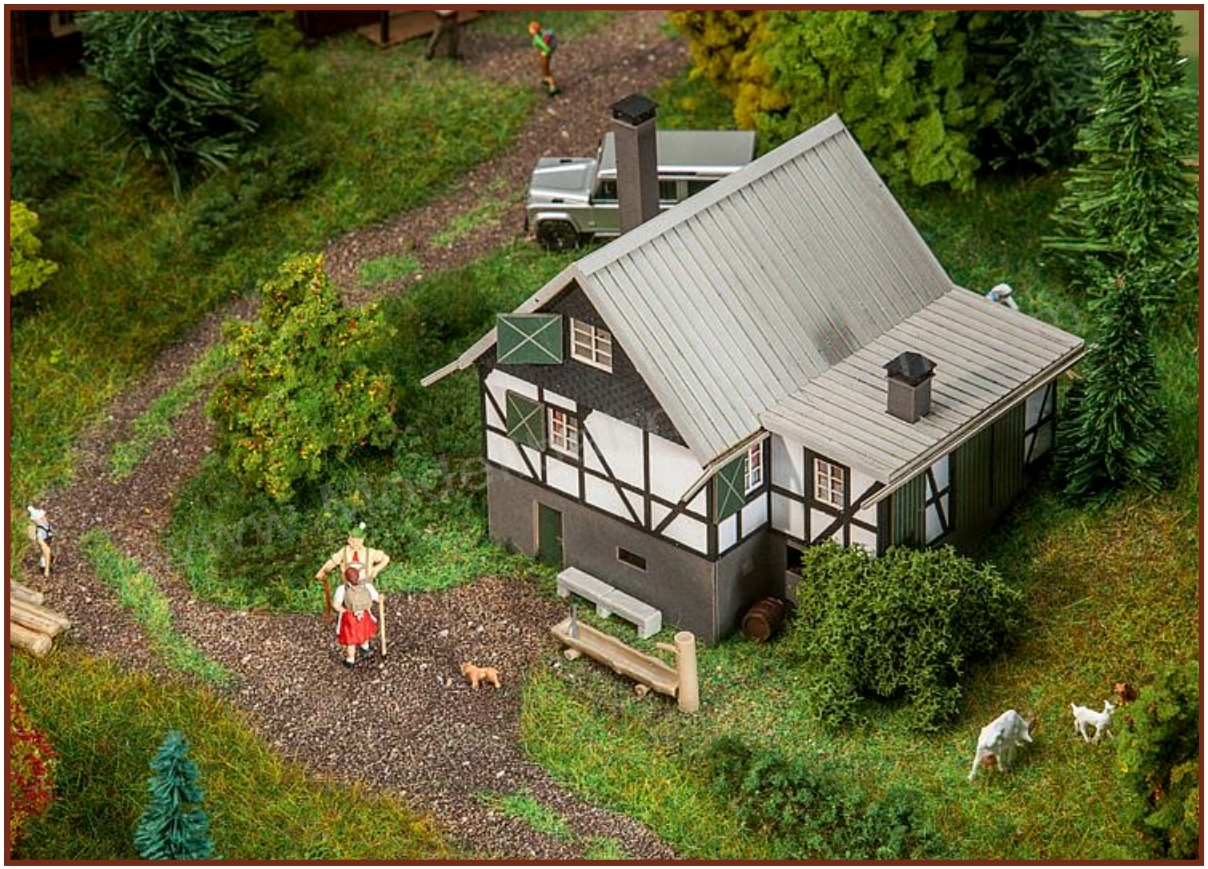 For location on a slope. Laser-cut model of a half