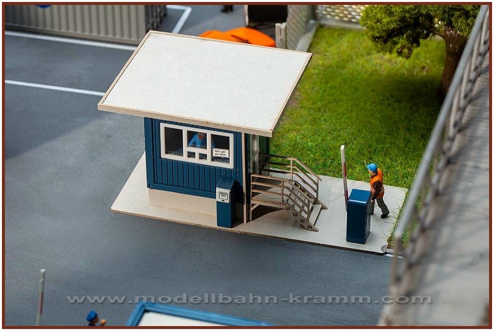 Gatekeeper lodge/cashier booth with profiled-sheet