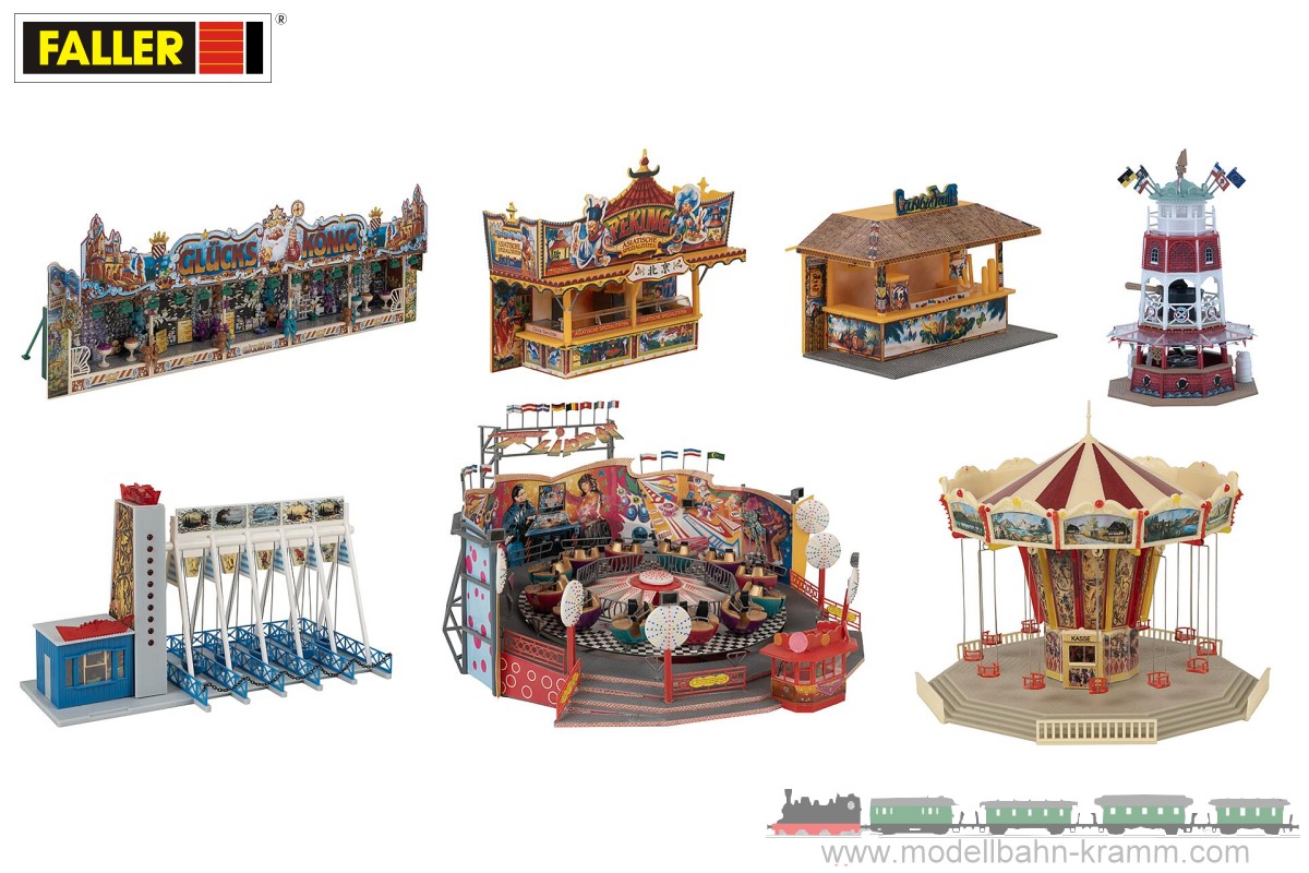 Faller 140460, EAN 4104090404604: H0 Kirmes-Set Jahrmarktvergnügen IV
