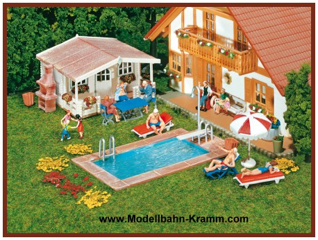 Faller 180542, EAN 4104090805425: H0 Swimming-Pool+Gartenhaus