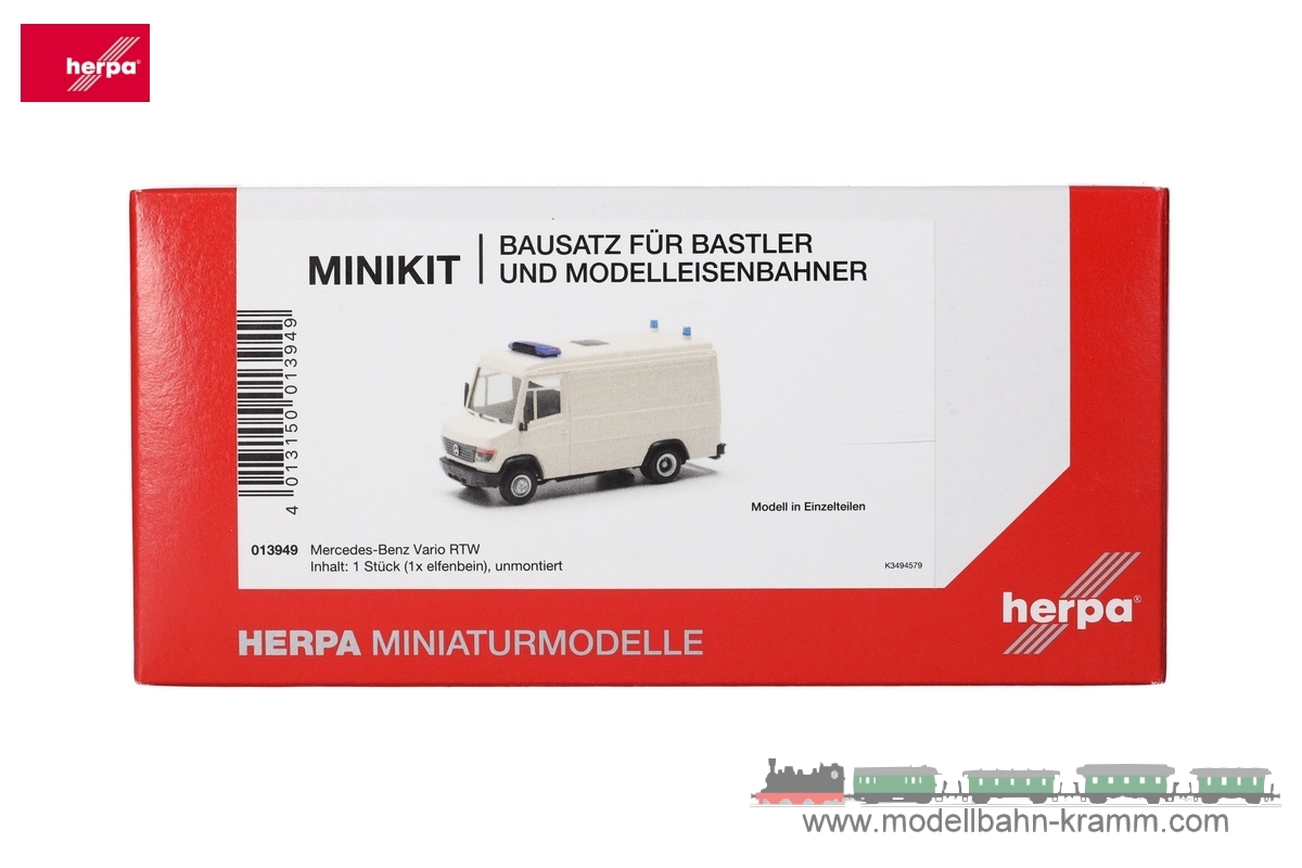 Herpa 013949, EAN 2000075618412: Minikit Mercedes-Benz Vario RTW (1 Stück)