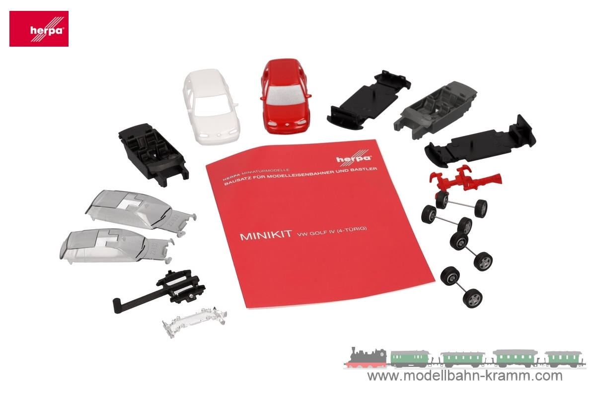 Herpa 013956, EAN 2000075618429: Minikit VW Golf IV 4-türig (2 Stück)